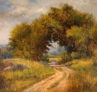 Tahir Bilal Ummi, 48 x 48 Inch, Oil on Canvas, Landscape Painting, AC-TBL-139 Tahir Bilal Ummi, 48 x 48 Inch, Oil on Canvas, Landscape Painting, AC-TBL-139